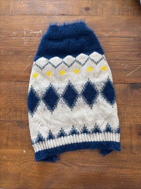 DOG Cozy Navy & Cream Diamond Knit Sweater Vest